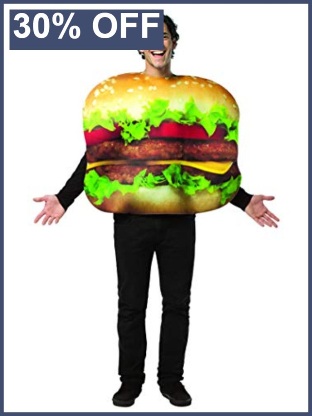 Adult Cheeseburger Costume Tunic One Size Funny Food Halloween